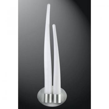 Aplique Estalacta 2 Bombillas GU10 Interior/Exterior, Plata/Blanco Opal