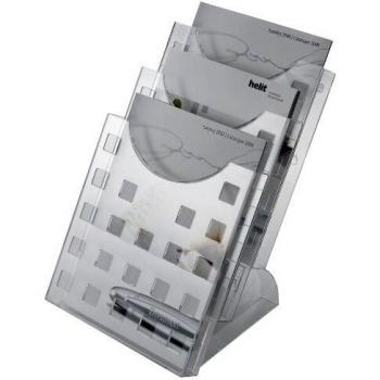 Soporte de mesa A4, set de 3, transparente, independiente