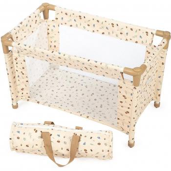 Cuna de Viaje para Muñecas La Nina Modelo Alex 65173 Beige con Motivos de Bosque
