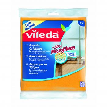 Vileda - Bayeta de Microfibra al 30% para Cristales [Pack de 2]