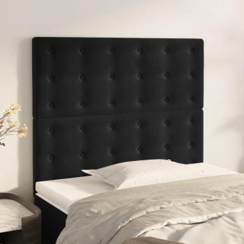 Cabeceros 2 piezas negro 100x5x78/88 cm terciopelo