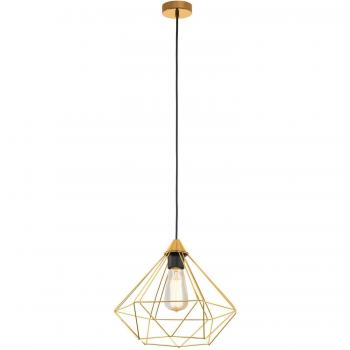 Lámpara Colgante Vintage Eglo Tarbes Latón Cepillado 1xE27 Ø32,5cm
