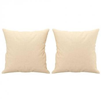 Almohadas decorativas 2 piezas Crema 40x40 cm Tela