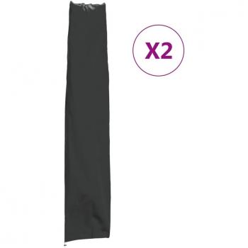 Cubiertas para sombrillas de jardín 2 uds tela Oxford 420D 170x28/32 cm