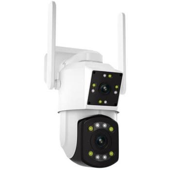 Cámara de Seguridad Escam PT210 WiFi con Lente Dual y Detector de Movimiento Blanca