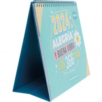Calendario de Sobremesa Rasca-Rasca 2024 Mr. Wonderful Alegría y Buena Vibra 19x12x21 cm