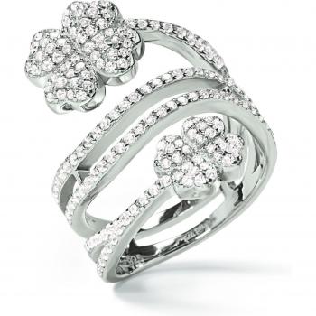 Anillo Folli Follie Mujer 3R17S048C, Talla 52, Diseño Elegante y Moderno, Material de Acero Inoxidable con Acabado en Oro Rosa, Adornado con Cristales Brill