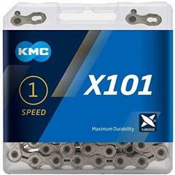 KMC Cadena X101, Unisex Adulto, Plata, 112 Link