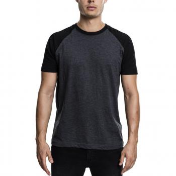 Urban Classics Charcoal Black Raglan Contrast T-Shirt for Men (S to XXL)