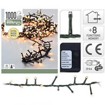 Guirnalda de Luces LED 20m 1000 LEDs Blanco Cálido para Interior y Exterior IP44