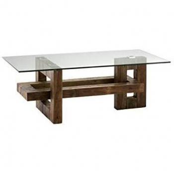 Mesa de centro ALBINA de Schuller, en madera y cristal