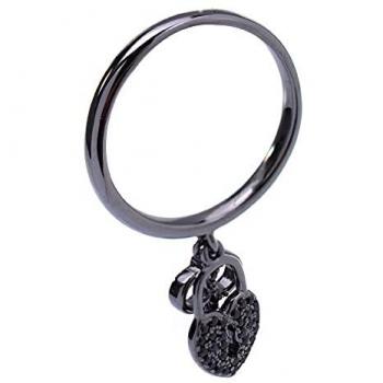 Anillo de Mujer Folli Follie 3R17S058KK-50 - Diseño Elegante Color Negro Talla 10