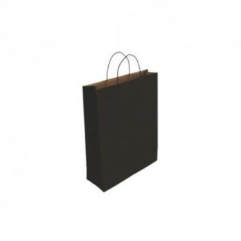 Bolsa de papel con asas celulosa negra - 24x10x32 cm (329841)