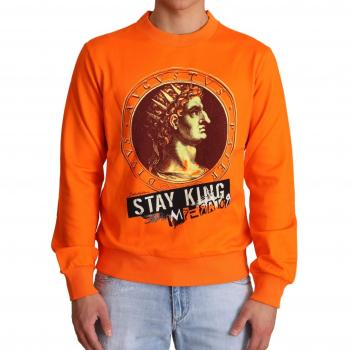 Dolce & Gabbana Orange King Ceasar Cotton Pullover Sweater - IT50 | L