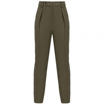 Green Polyester Tapered Trousers - PINKO, Female, Size S, Flowing Crepe Jeans