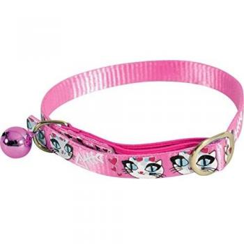 Collar ajustable de nylon rosa para gatos 10mm/30cm Zolux Ladycat