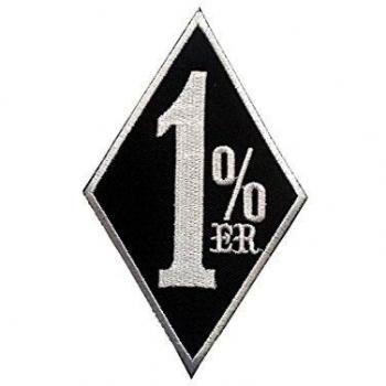 Parches - 1% er Biker - negro - 7x11cm - termoadhesivos bordados aplique para ropa