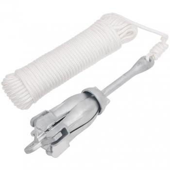 Ancla Plegable con Cuerda de Hierro Maleable Plateado 4 kg