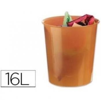 Q-Connect Papelera Plástico Translúcido 16 L Color Naranja
