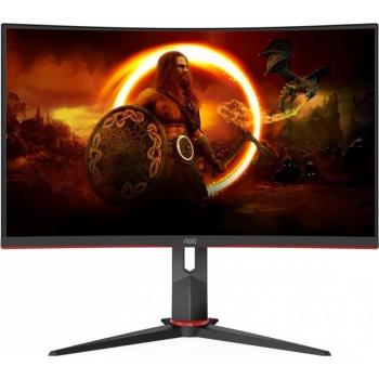 AOC CQ27G2S/BK Monitor Gaming Curvo 27 QHD 2560x1440, VA, HDR10, Flicker-Free, 165Hz, Negro/Rojo