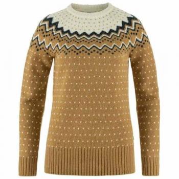 Fjällräven Övik Knit Sweater Women Medium Buckwheat Brown/Chalk White