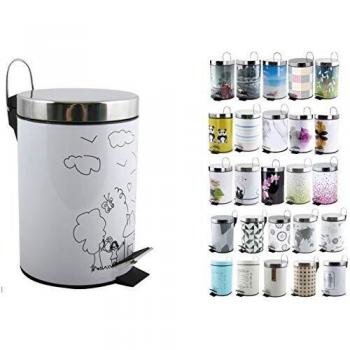 MSV d'enfants Cubo DE Basura 3L Jardin D'ENFANT, Acero Inoxidable, Multicolor, 25.6x16.5x16.5 cm
