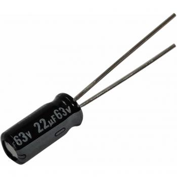 AERZETIX: 10 x condensadores electrolíticos radiales 22µF ± 20% 63V THT 85°C 2000h Ø5x11mm