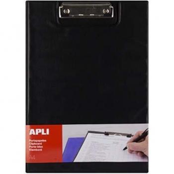 APLI 17204 - Clipboard con solapa negro A4