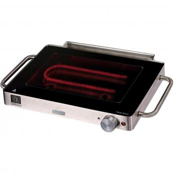 Grill de Mesa Eléctrico Ariete 798 Yaki, Placa de Cocción de Vidrio Cerámico, Potencia 800W, Color Negro