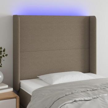 Cabecero LED Taupe 93x16x118/128 cm Tejido con luz integrada