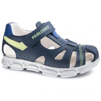 Sandalias cerradas de niño Pablosky 513320 en piel azul con cierre adherente, talla 29 EU