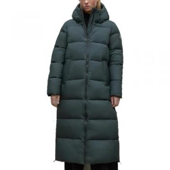 Ecoalf Binaia Chaqueta de mujer con cierre de cremallera y capucha, color verde woodland, talla S, diseño regular