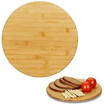 Plato Giratorio de Bambú 360º para Servir Aperitivos y Especias, Ø 32 cm, Marrón
