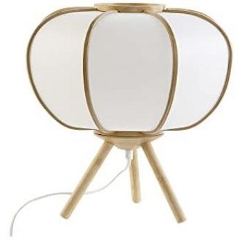 Lámpara de mesa DKD Home Decor 34 x 34 x 33 cm Natural Blanco Bambú 220 V 50 W