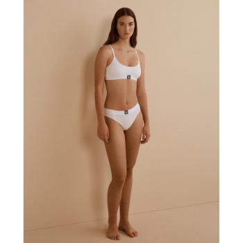 Tanga HUGO Mid Rib blanco - Micro canalé confeccionada en tejido modal - Talla M
