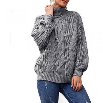 Jywmsc Suéter De Cuello Alto Mujer De Punto Invierno Moda Jerséis Pullover Acanalado Suéter