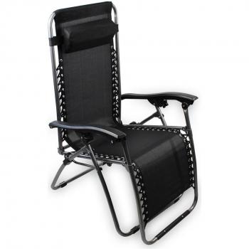 Silla plegable EVERTOP reclinable Gravitación Cero Negro