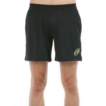 Short Bullpadel Teobax Negro - Pantalón corto para hombre, color negro, diseñado para pádel, fabricado con materiales transpirables y ligeros, incluye cintura elástica con cordón ajustable, múltiples bolsillos para almacenamiento