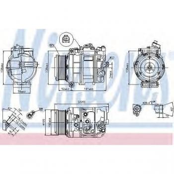 Compresor de aire acondicionado NISSENS 89412