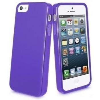 Muvit MUSKI0087 - Funda minigel + protector de pantalla para Apple iPhone 5/5S, lila