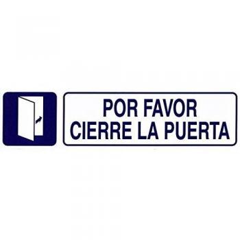 Rotulo Adhesivo 250x63 mm. Por Favor Cierre Puerta