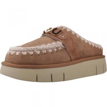 Mou Bounce Clog with Metal Logo - Pink Brown
