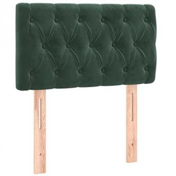 Cabecero con LED de terciopelo verde oscuro 80x7x78/88 cm