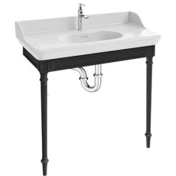 Consola Jacob Delafon Cléo 1889 con encimera, grifo lavabo cromado y sifón cromado