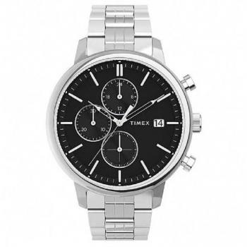 Timex Chicago Men's Silver Chronograph Watch with Date and Stopwatch Function