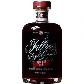 Sloe Gin Filliers 50cl - Ginebra de Sloe, origen Bélgica, con un contenido alcohólico de 28%, elaborado a partir de moras y botánicos seleccionados