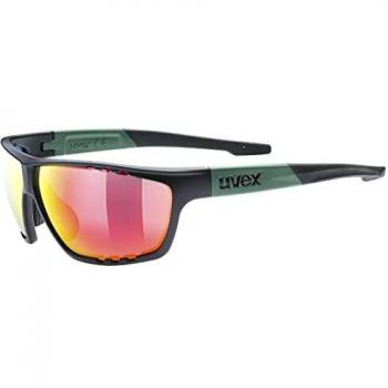 UVEX Sportstyle 706 Men's Sunglasses - Black Moss Matte with Mirror Red Lenses