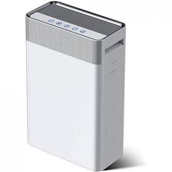 Purificador de Aire 5 en 1,con pre-filtro,Filtro HEPA y Carbón Activado,Generador de Iones,Catalizador Frío y Temporizador Captura alérgenos,olores,sustancias contaminantes