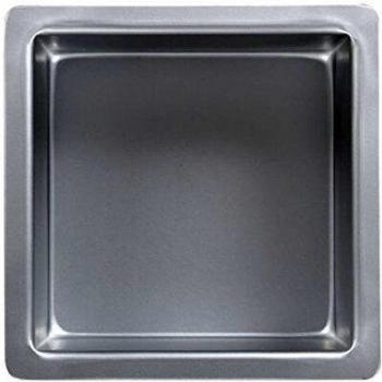 Molde cuadrado de bizcocho PME 20 x 20 x 7,5 cm en aluminio anodizado