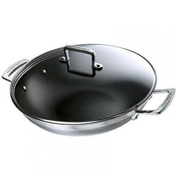 Wok de acero inoxidable con tapa de cristal Classic Le Creuset